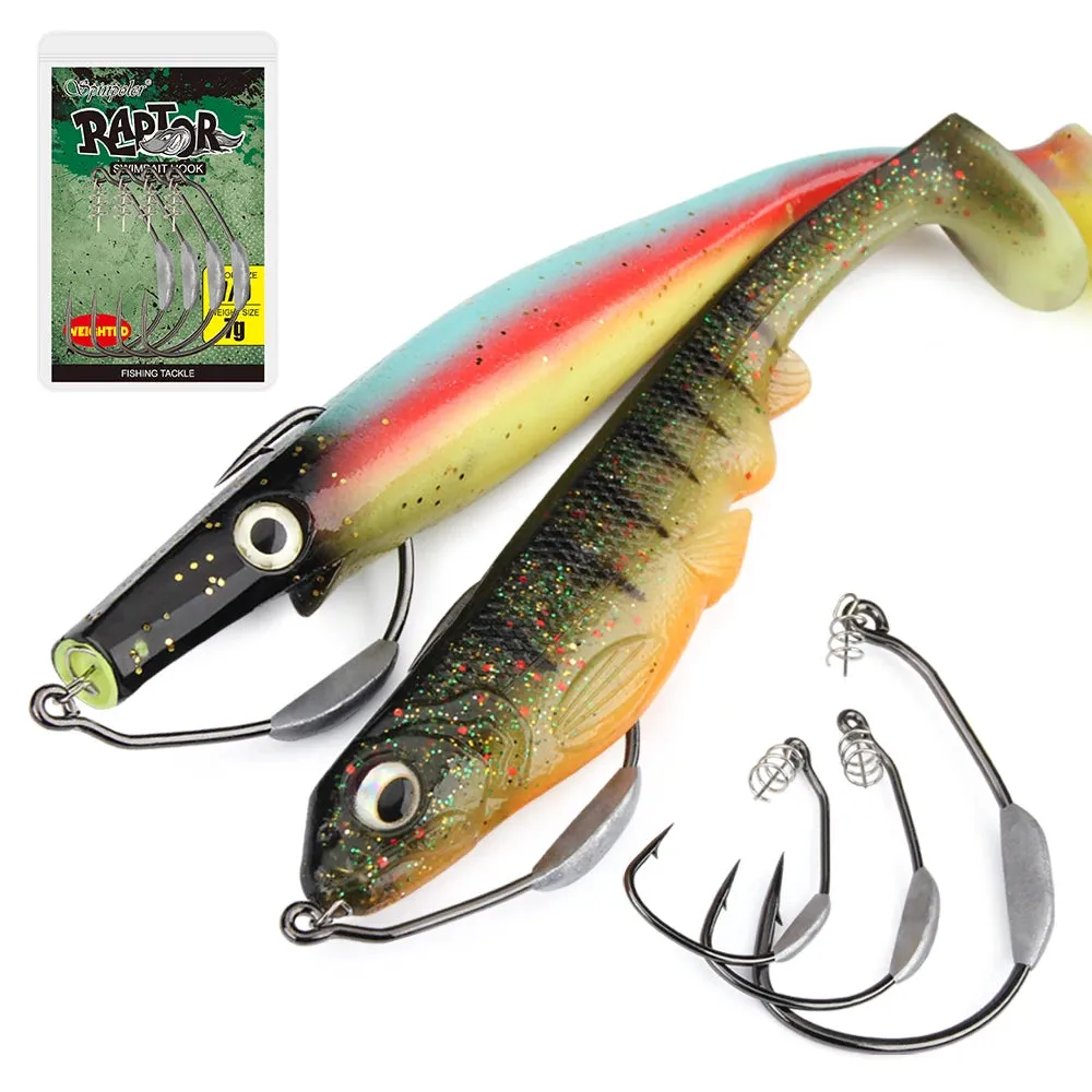 Weighted Swimbait weedless soft plastic Hook 5/0 7/0 10/0 Heavy Duty Wide Gap