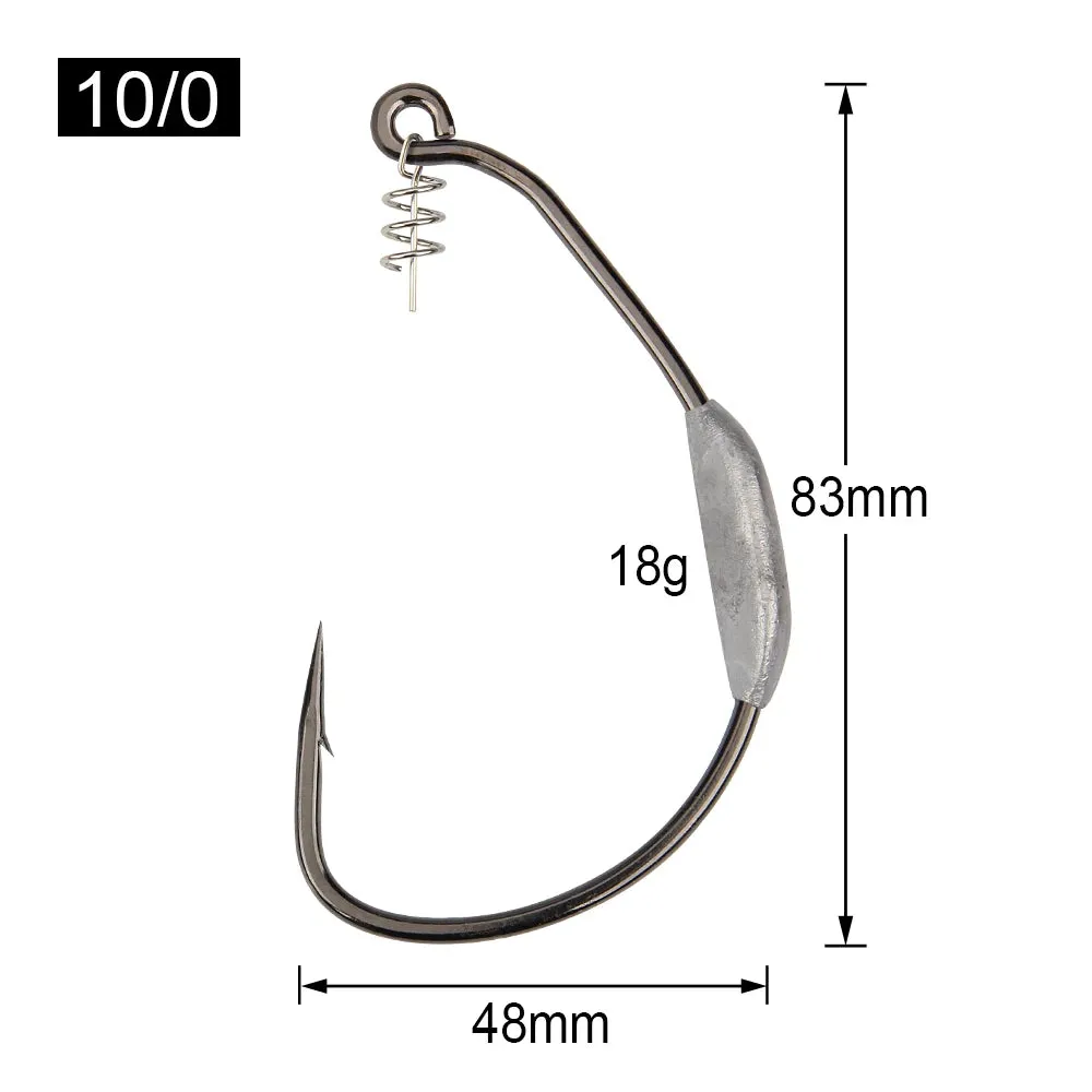 Weighted Swimbait weedless soft plastic Hook 5/0 7/0 10/0 Heavy Duty Wide Gap