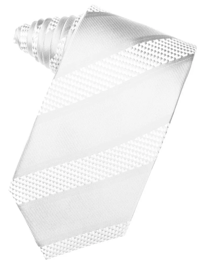 White Venetian Stripe Necktie