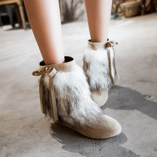 Women's Boot Height Increasing Suede Plush Winter