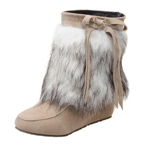Women's Boot Height Increasing Suede Plush Winter