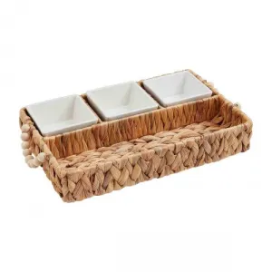 Woven Tray & Dip Cup Set